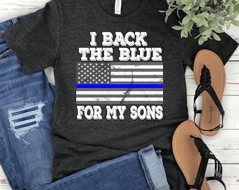 Camiseta de mamá policía: Hijo de oficial orgulloso, apoyo a la policía