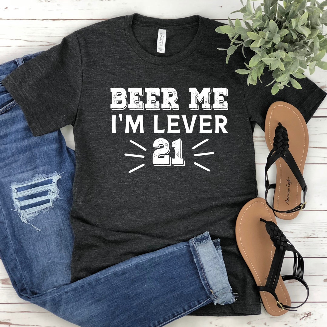 21st Birthday Shirt, Beer Me I'm Level 21, Fun Party Design Tees ...