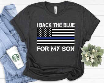 警察官ママTシャツ：誇り高き警察官の息子、私は警察官を支持する、警察官家族への贈り物