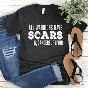 Cancer Survivor T-Shirt: All Warriors Have Scars, Unisex Tee