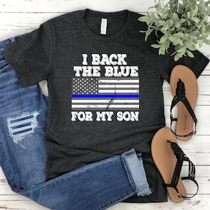 Police Mom T-Shirt: Proud Officer Son, Back The Blue