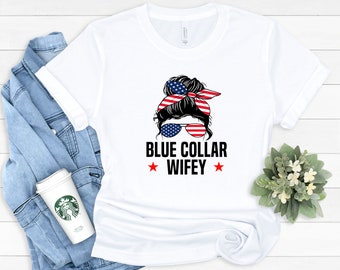 Blue Collar Wife Shirt, Funny Blue Collar Wifey T-shirt, Journeyman's wife Shirt, Trucker Wife, Plumber Wife Shirt, Construction Wife Gifts