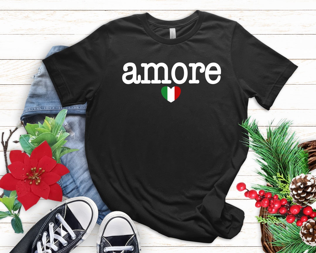 Bacio Vintage Word Art Tshirt Language Series Italian Tee