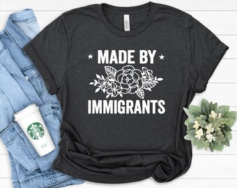 Koszulka z nadrukiem „Made by Immigrants”: Koszulka z napisem „Heritage Pride”