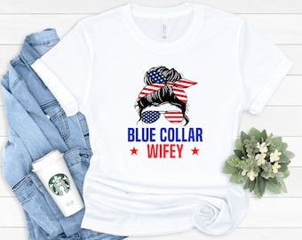 Blue Collar Wife Shirt, Funny Blue Collar Wifey T-shirt, Journeyman's wife Shirt, Trucker Wife, Plumber Wife Shirt, Construction Wife Gifts