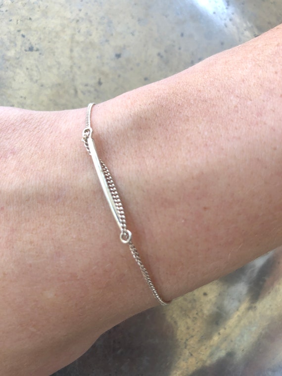 Sterling silver bar with a twist bracelet