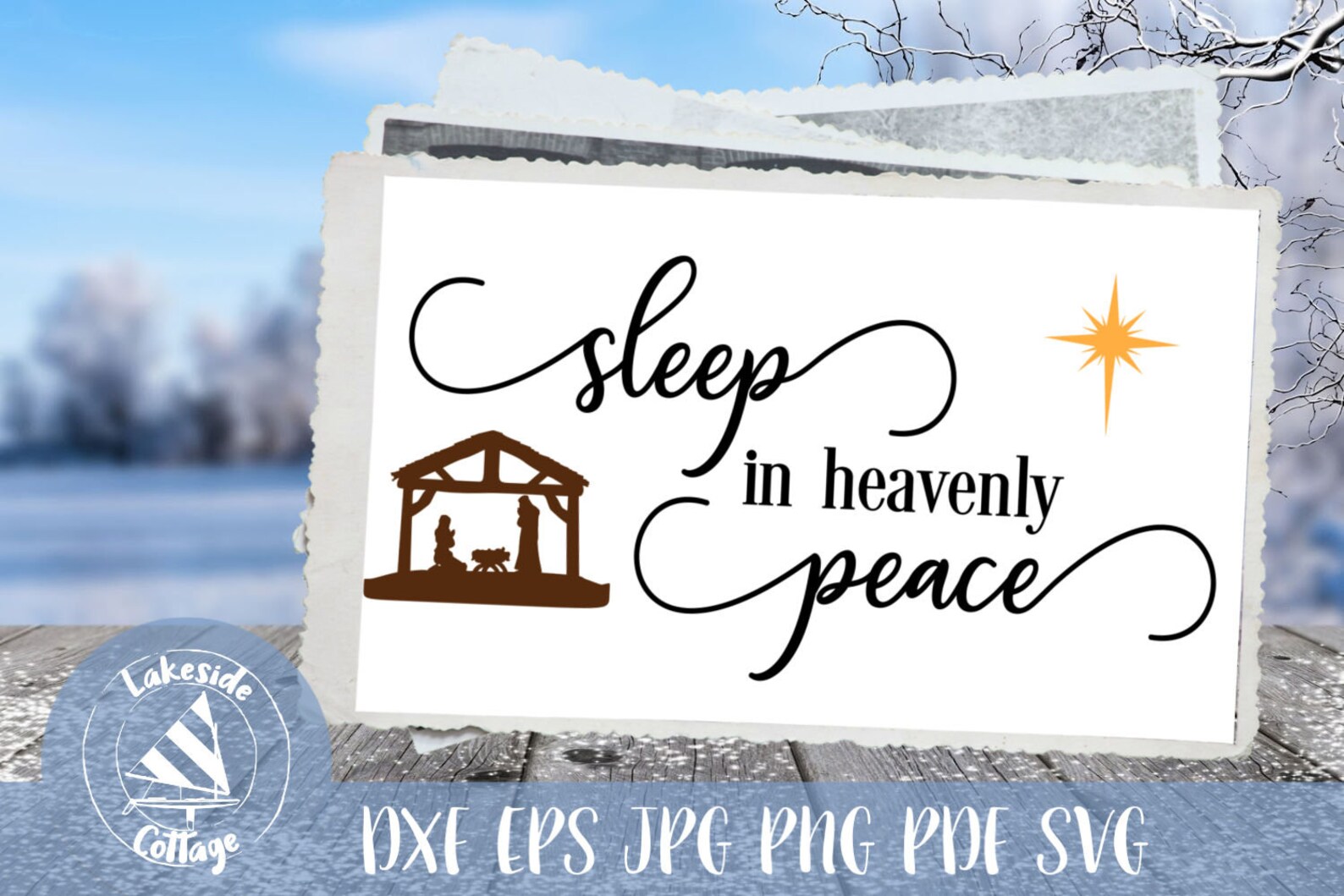 Sleep in Heavenly Peace Religious Christmas Design Eps Png - Etsy