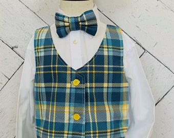 Boys Easter Outfit, Easter Plaid Shorts Vest Tie Flat Cap, Church Clothes