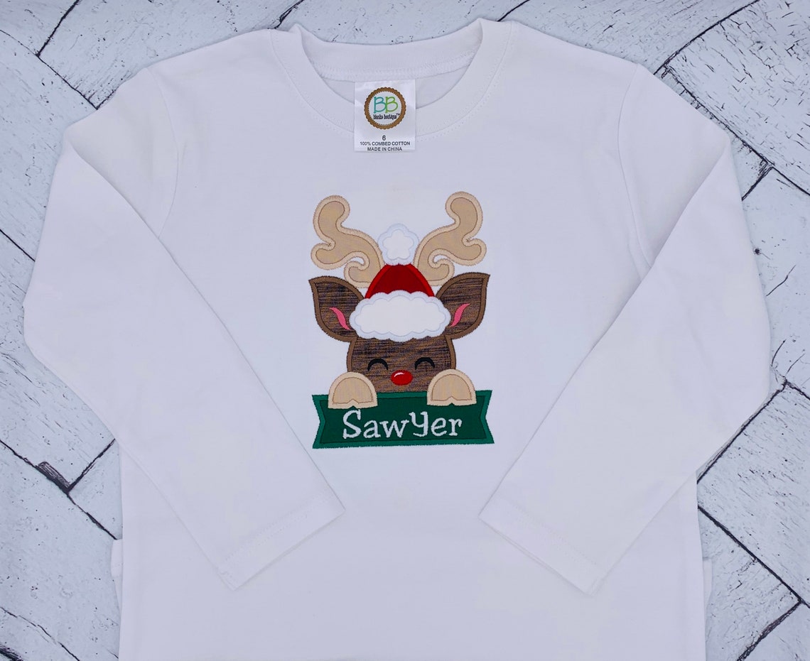 Boys Christmas Reindeer Shirt, Boys Reindeer Shirt, Reindeer Shirt, Boys Christmas Shirt