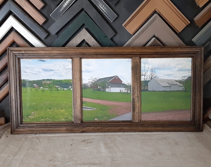 Old Primitive Farmhouse Brown Window Frame Wooden Frames Wall Decor