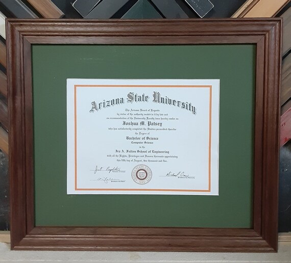 Natural Walnut Diploma Frame Etsy