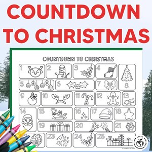 Weihnachten Countdown Malvorlagen Kalender in Englisch & Spanisch Versionen -Navidad