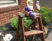 Vintage Wooden Step Ladder, Folding Step Ladder, 2 Step Ladder