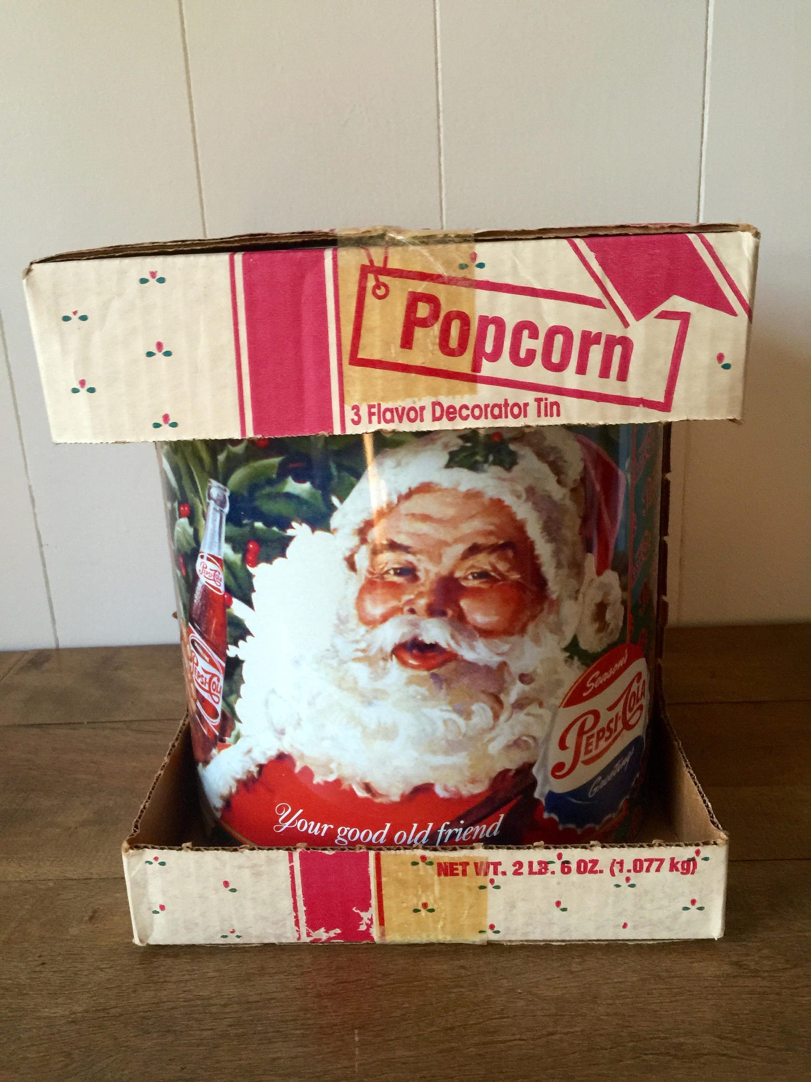 Pepsi Cola Tin/vintage Popcorn Tin/christmas Tin/decorative Etsy