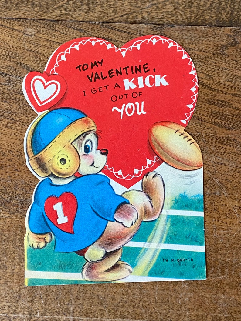 1960s/ 5 Sports Themed Valentine Cards/ Childrens Valentine Etsy