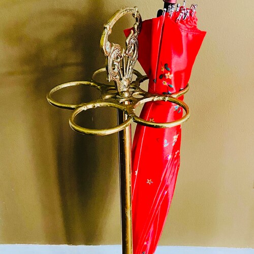 Vintage Umbrella Stand / Umbrella Holder / Metal Walking Stick Etsy