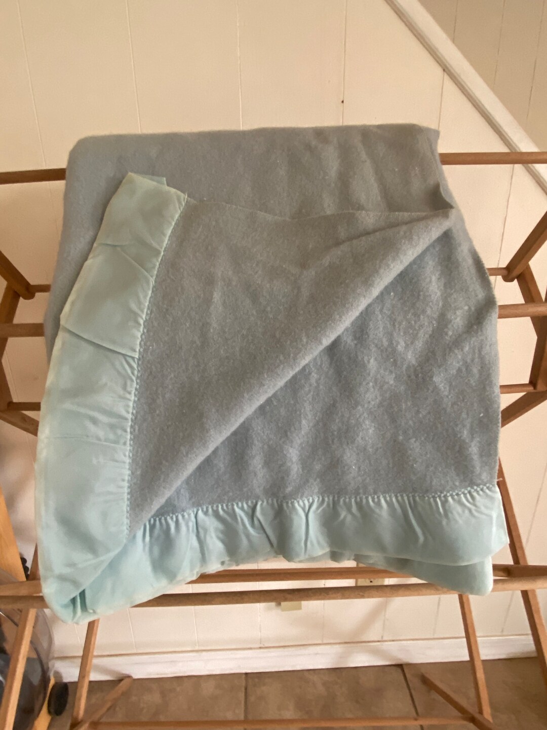 Chatham Blankets/vintage Blue Wool Blanket/ 74 X 86/ Midcentury Etsy