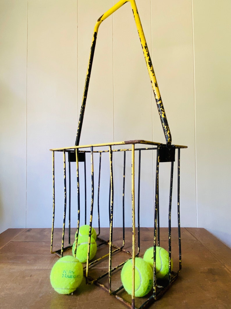 Vintage Tennis Ball Pickup Hopper /basket Metal Wire Basket/ Etsy