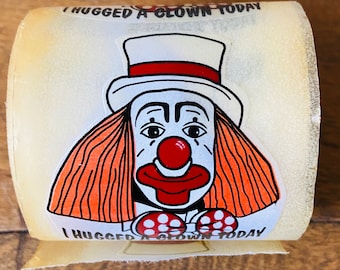 Vintage "I Hugged A Clown Today" Stickers: Circus Ephemera (10 Stickers)
