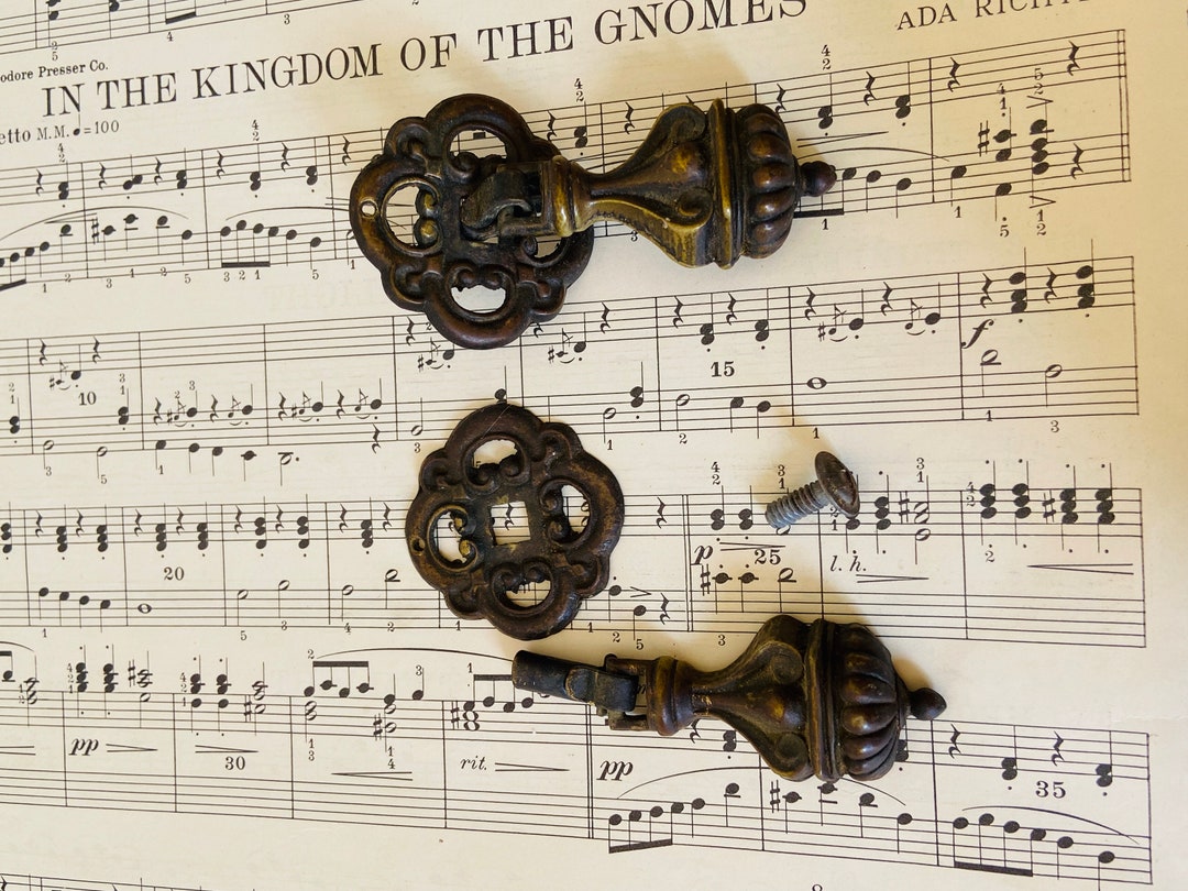 Vintage Tear Drop Brass Drawer Pulls/ Kbc/keller Brass Etsy