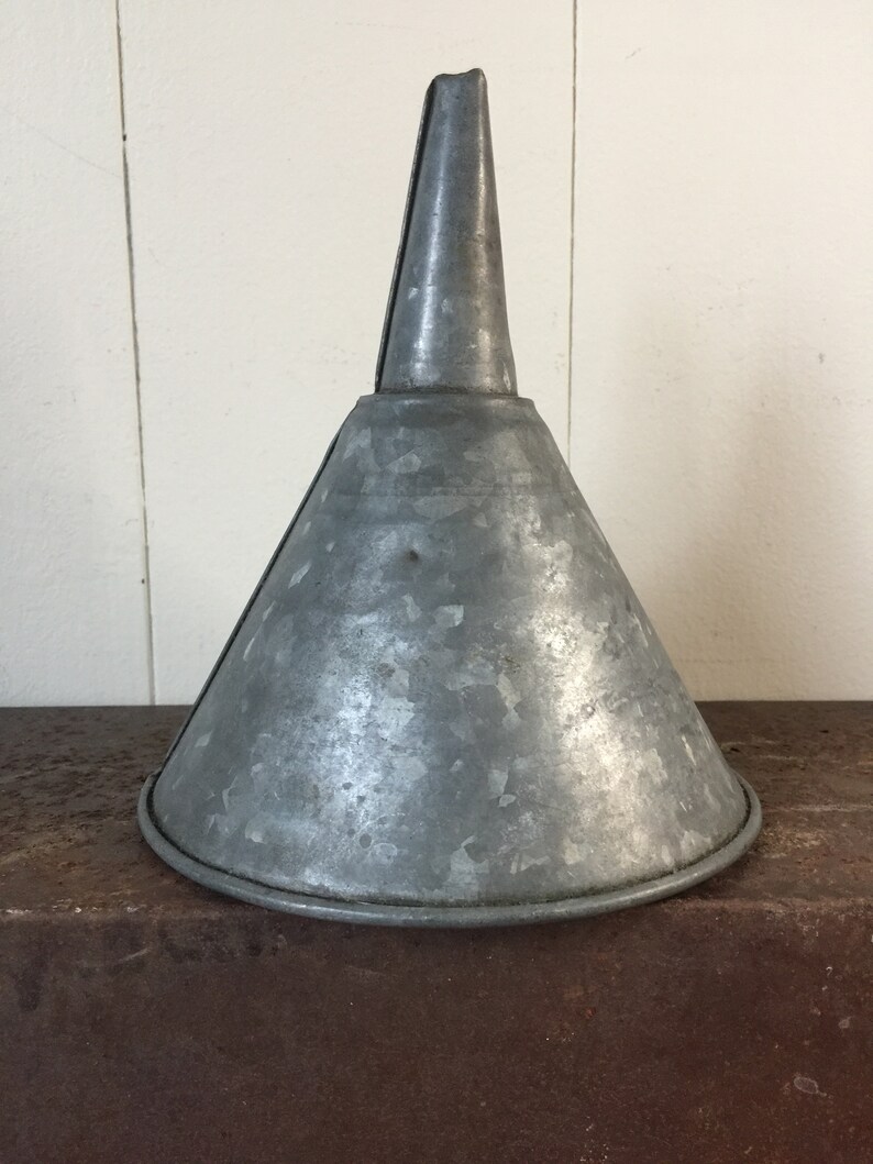 Vintage Funnel Galvanized Metal Funnel Industrial Funnel Etsy