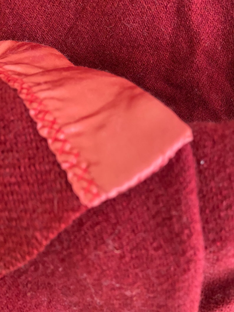 Vintage Red Wool Blanket/ 76 X 77/ Midcentury Etsy