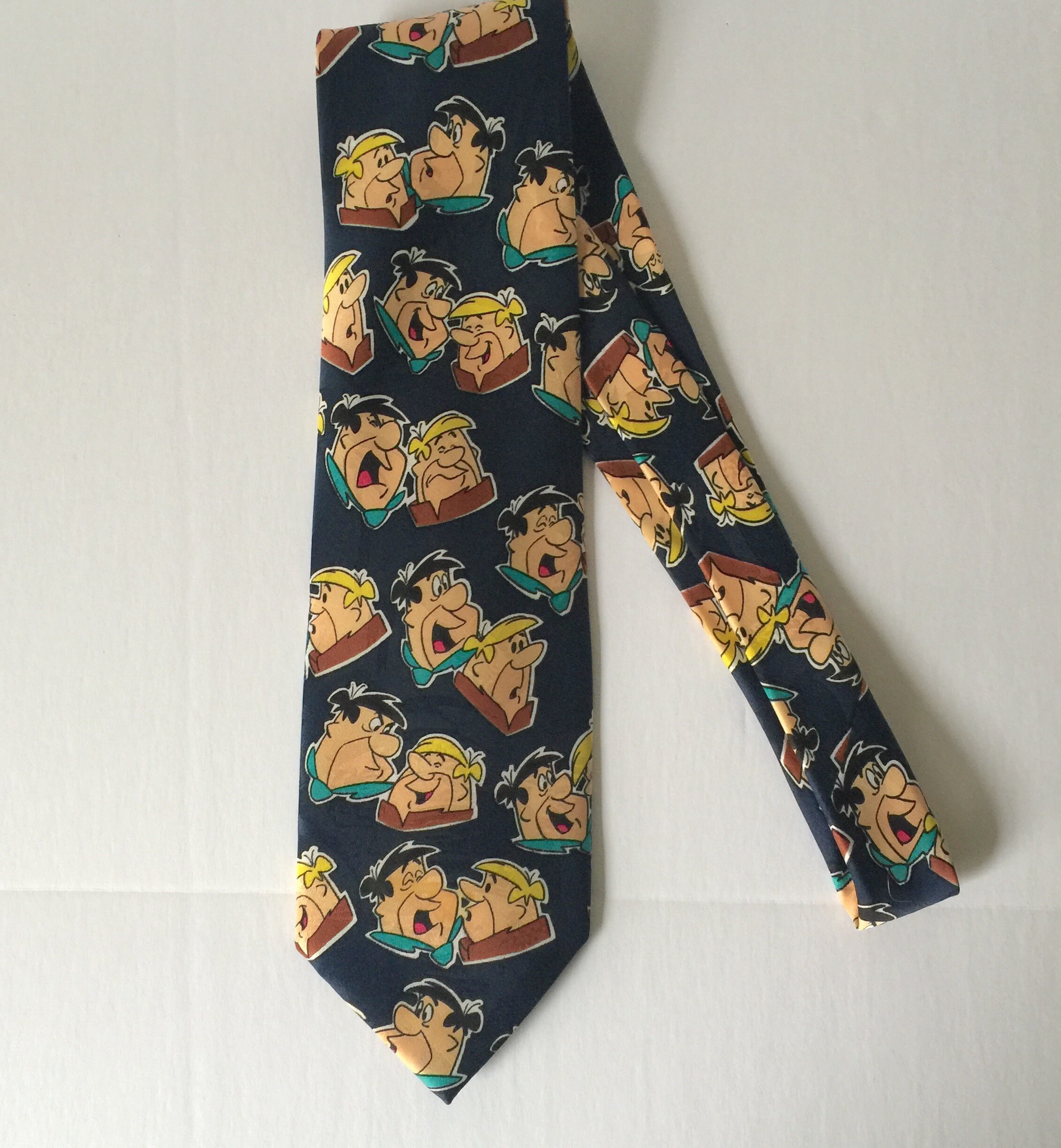 Flintstone Tie/ Barnie and Fred/cartoon Character Tie/ Mens | Etsy
