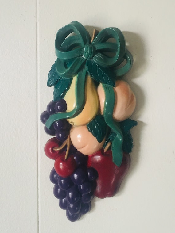 1995/vintage Wall Art Fruit Plaque/ Fruit Bouquet/burwood Etsy