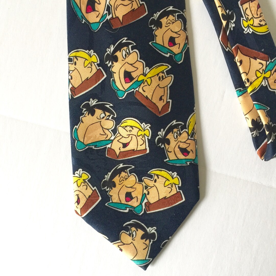 Flintstone Tie/ Barnie and Fred/cartoon Character Tie/ Mens - Etsy