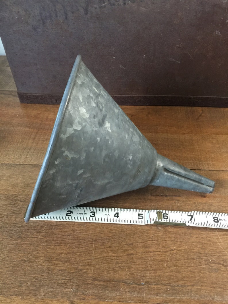 Vintage Funnel Galvanized Metal Funnel Industrial Funnel Etsy