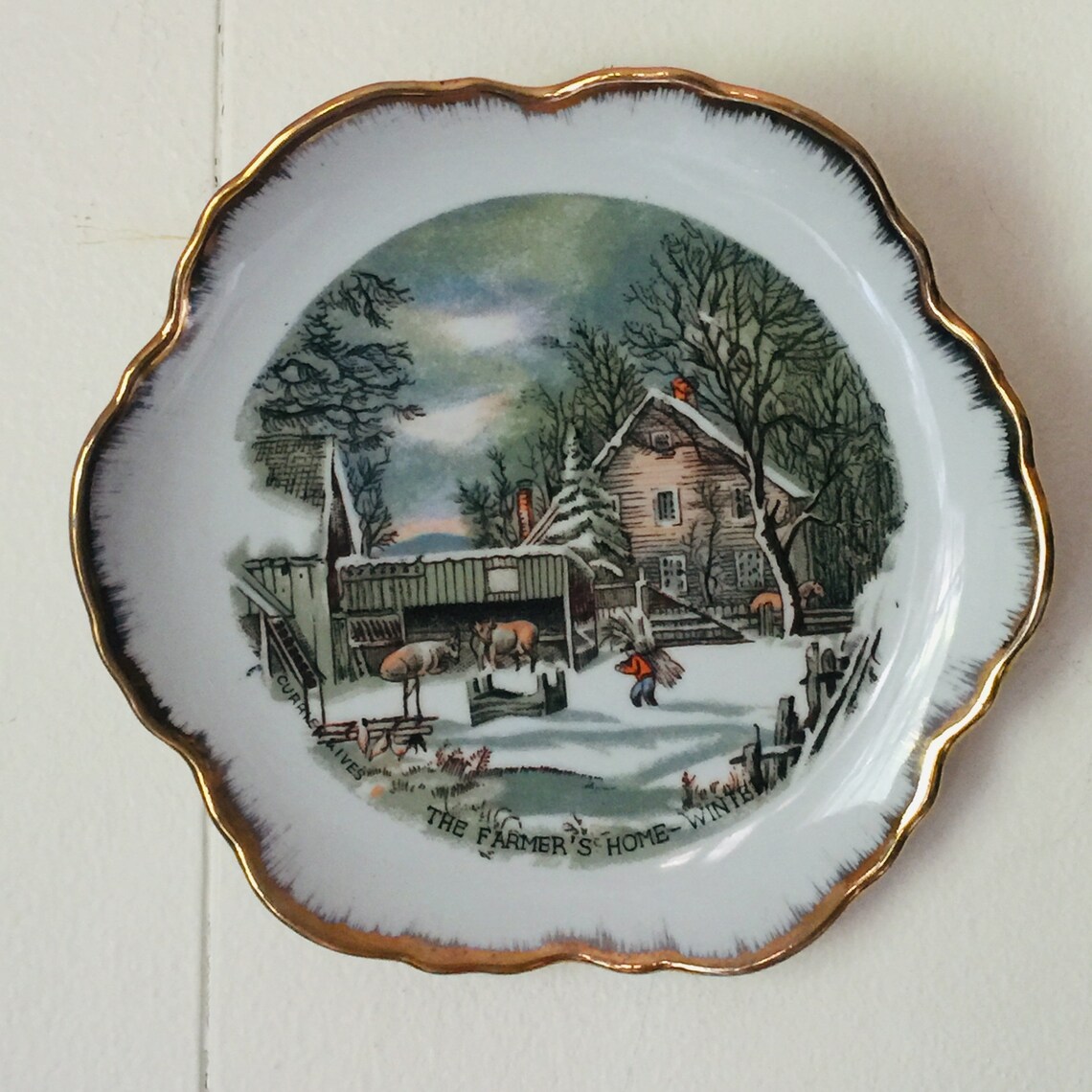 Vintage Currier and Ives Decorative Plate/ the Farmers Etsy