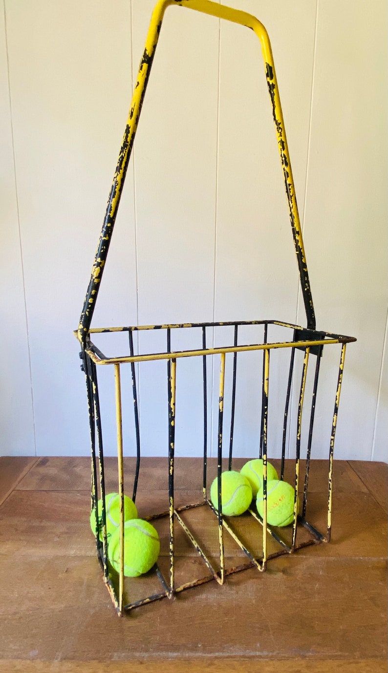 Vintage Tennis Ball Pickup Hopper /basket Metal Wire Basket/ Etsy