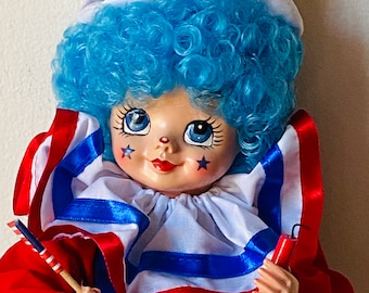 July Calendar Clown: 1986, Brinn’s, Collectible Edition, Patriotic