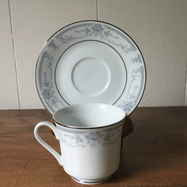 Discontinued 1985 Vintage Sheffield Fine China Footed Cups with Saucers
