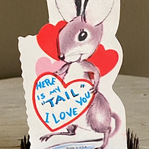 1960s/ Mouse Valentine Card/ Smaller Card /Child’s Valentine