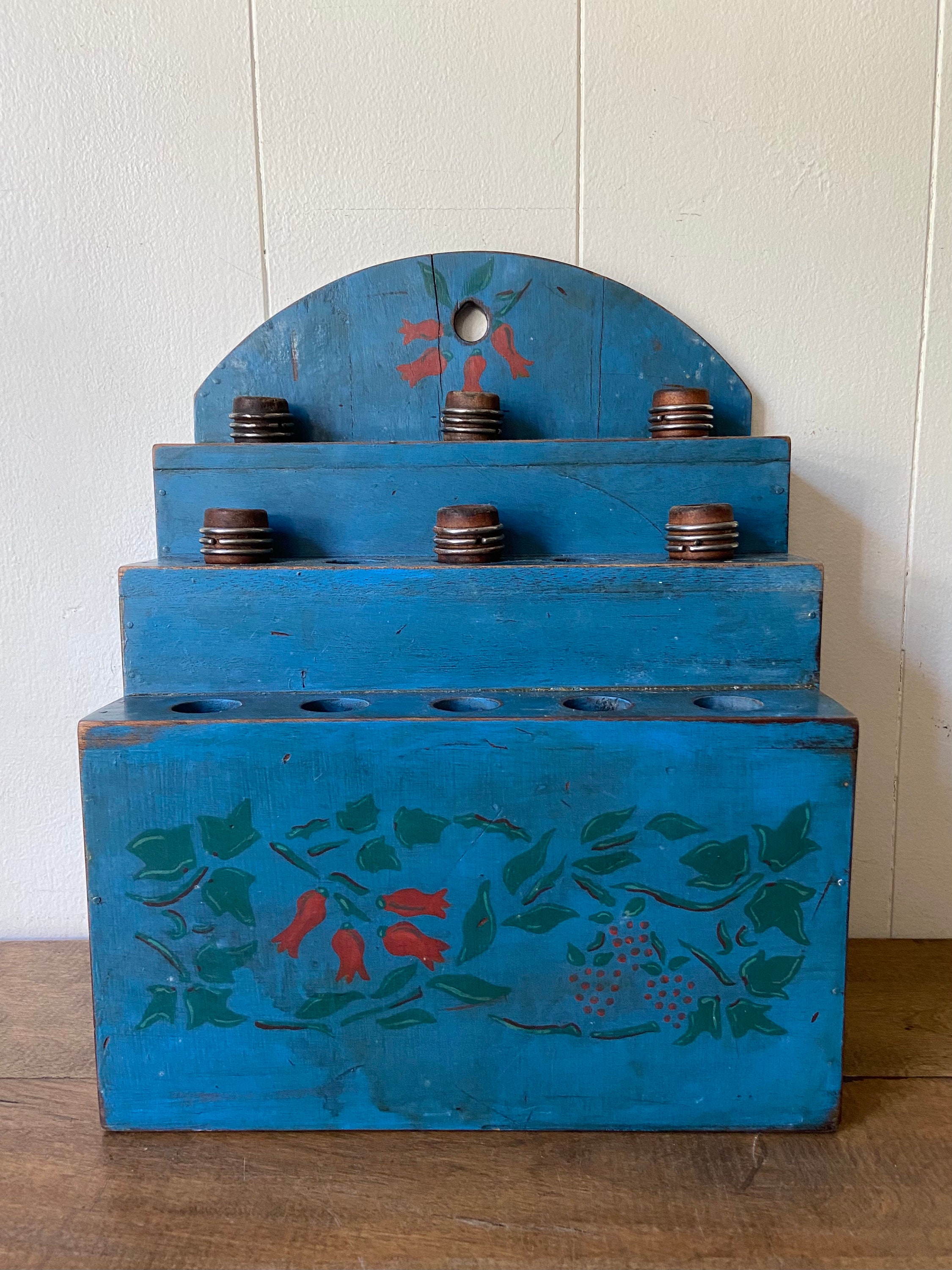 Vintage Wooden Spool / Bobbin Holder / 6 Vintage Bobbins Etsy