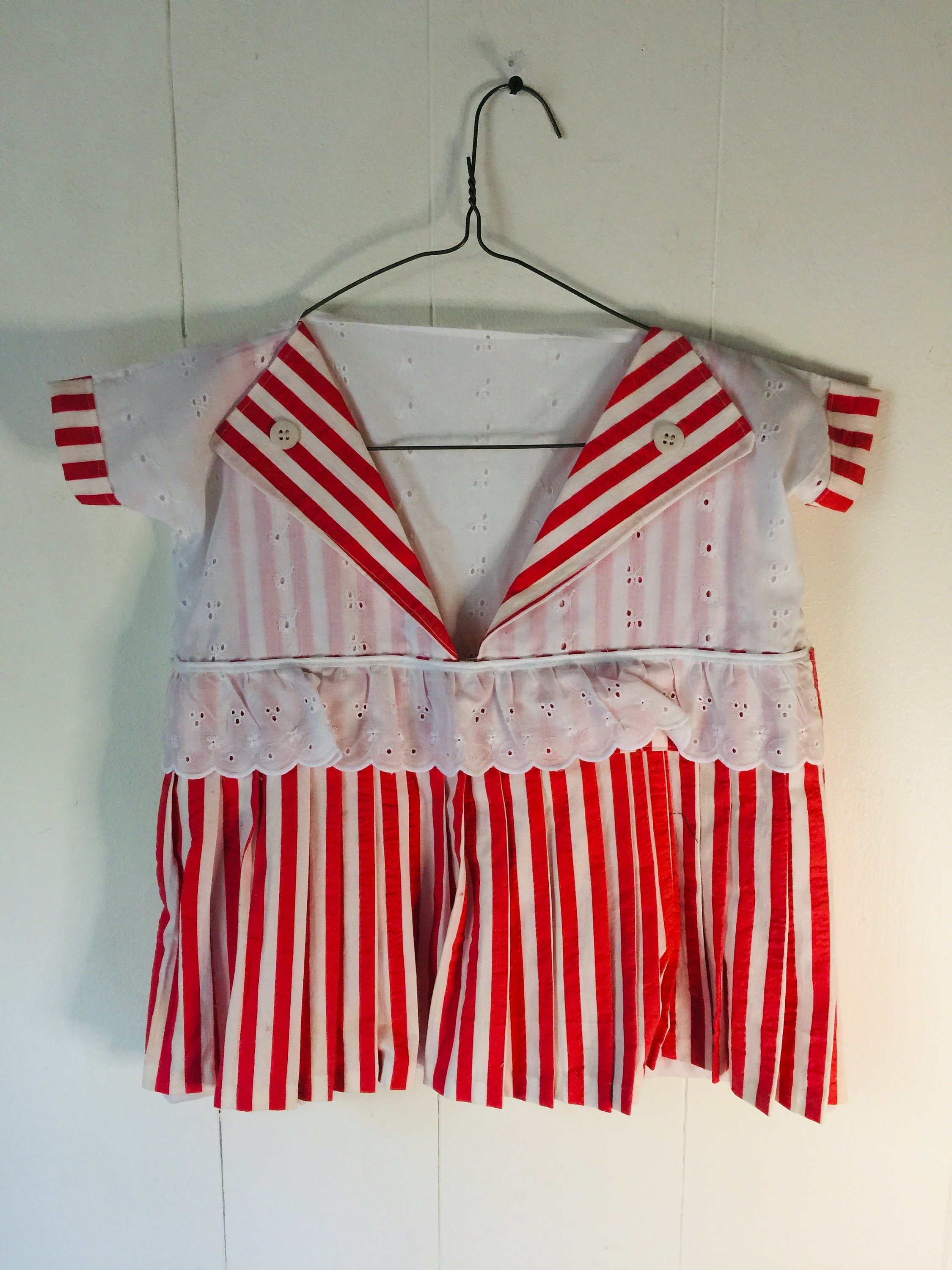 Vintage Red and White Dress Clothespin Bag/Hanging Clothespin Etsy