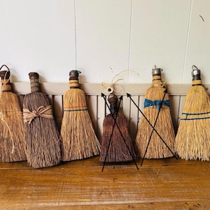 Rustic Whisk Brooms / Vintage Whisk Brooms / Handheld/ Natural Bristles/ Country or Farmhouse