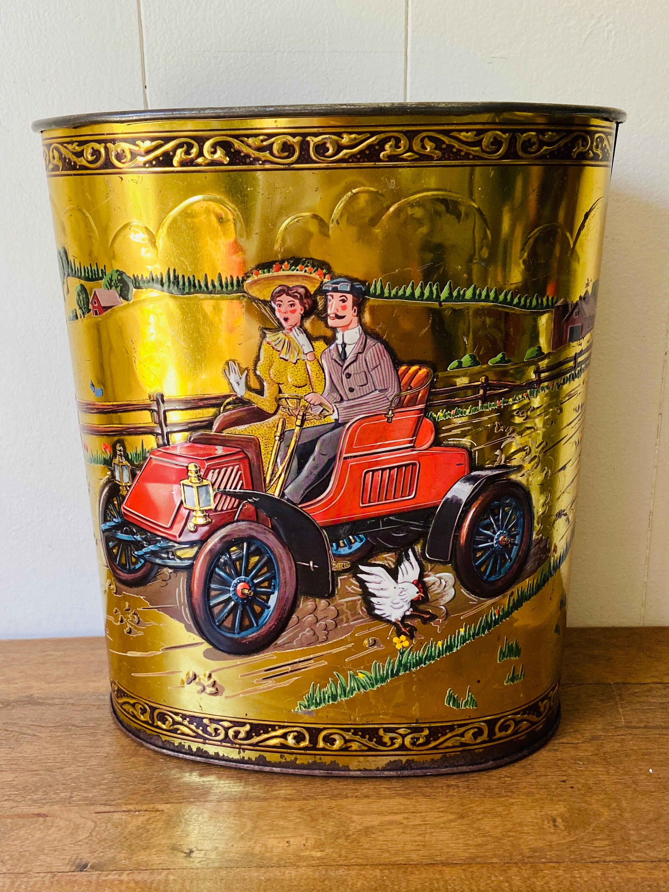 SEVENSTAR　TRASH CAN  VINTAGE Vintage SANTIZER GREEN Enamel Medical Waste Trash Can with