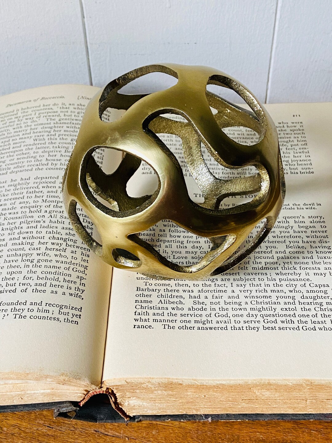 Vintage Brass Ball With Holes /decorative Brass Sphere Etsy