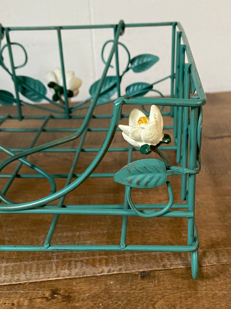 Vintage Metal Wire Napkin Holder/square Wire Basket/ Kitchen Etsy