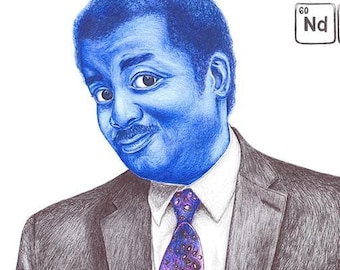 Neil deGrasse Tyson portrait pen drawing