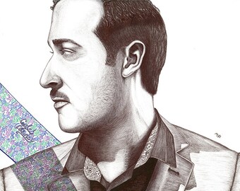 Caleb Hawley portrait ball point pen drawing