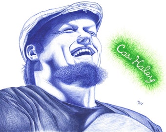 Cas Haley portrait pen drawing