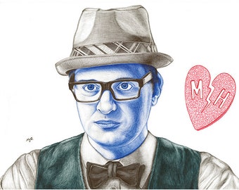 Mayer Hawthorne portrait ball point pen drawing