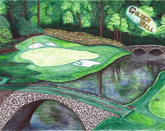 Golden Bell golf hole #12 at Augusta National (THE MASTERS)