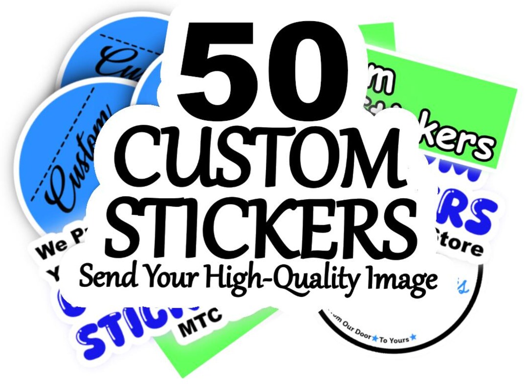 50 Custom Vinyl Stickers Die Cut Logo Product Waterproof - Etsy