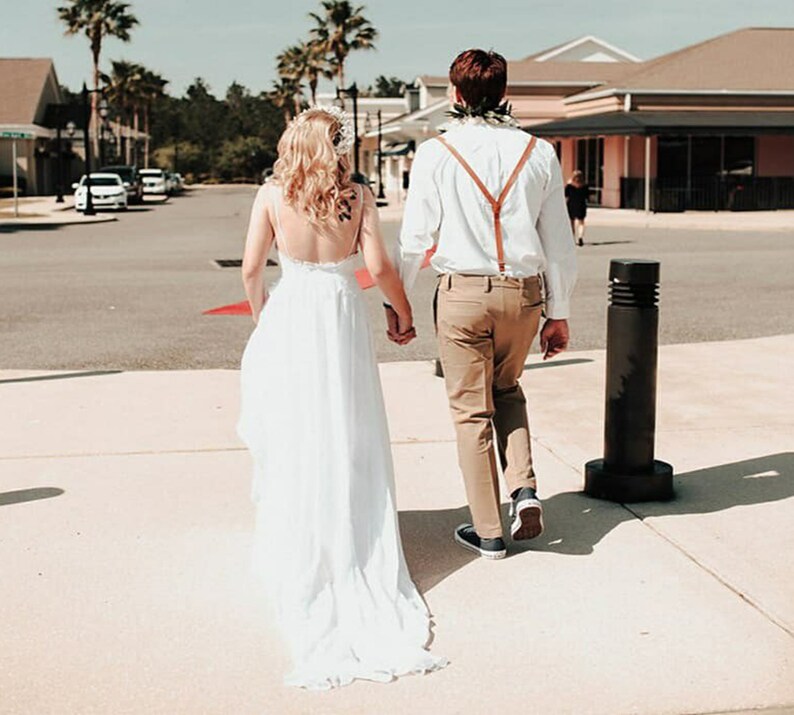 Ivory Spaghetti Strap Wedding Dress Unique Boho Wedding Dress Etsy