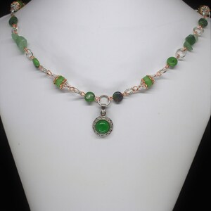 Collar colgante de aventurina verde