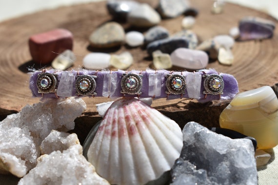 Rose Quartz and Silver Hair Clip - Etsy